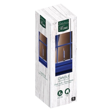 Celebrations Celebrations Incandescent Clear/White Candle 9 in. 1527-71